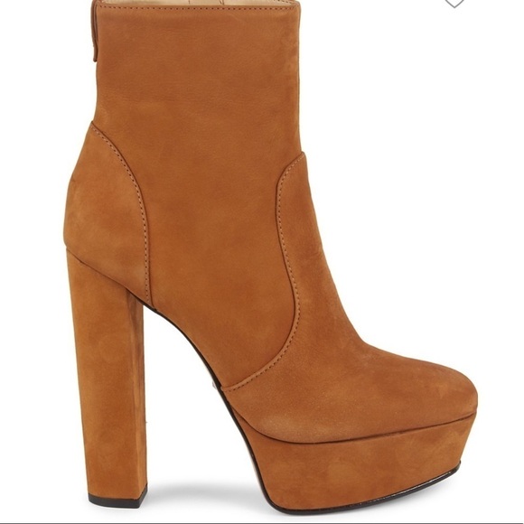 Schutz July suede platform bootie in Wood NIB - Picture 1 of 6